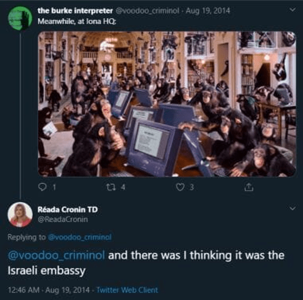 IIA blog - The Sinn Féin TD and the Israelis-as-monkeys tweet