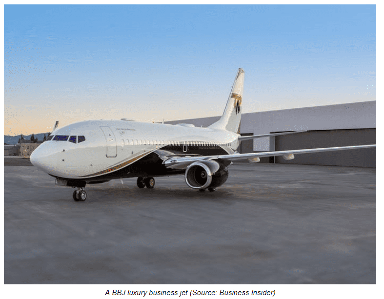 A BBJ luxury business jet