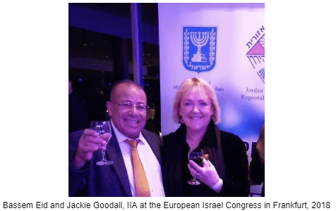 Bassem Eid and Jackie Goodall, IIA at the European Israel Congress in Frankfurt, 2018
